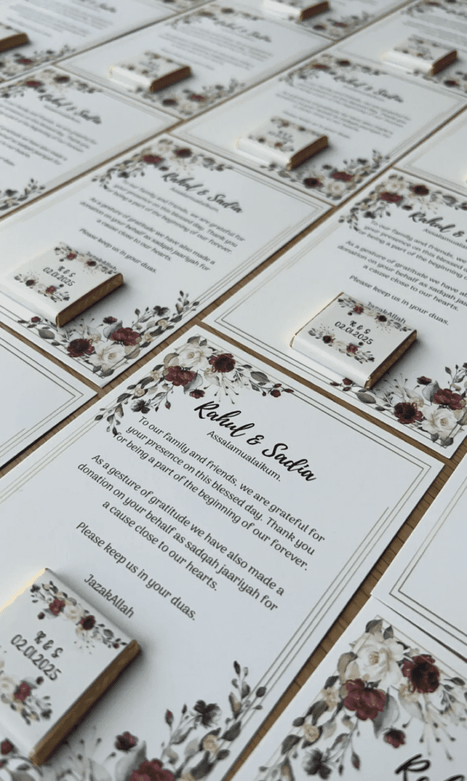 Chocolate on Card wedding favors - Image 3